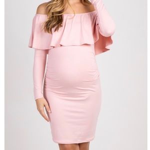 PinkBlush Pink Ruffle Maternity Dress, NWOT